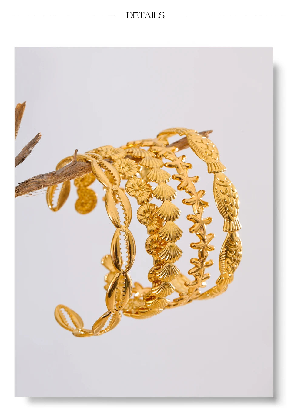 Ocean Series Sea Shell Cuff Bangle