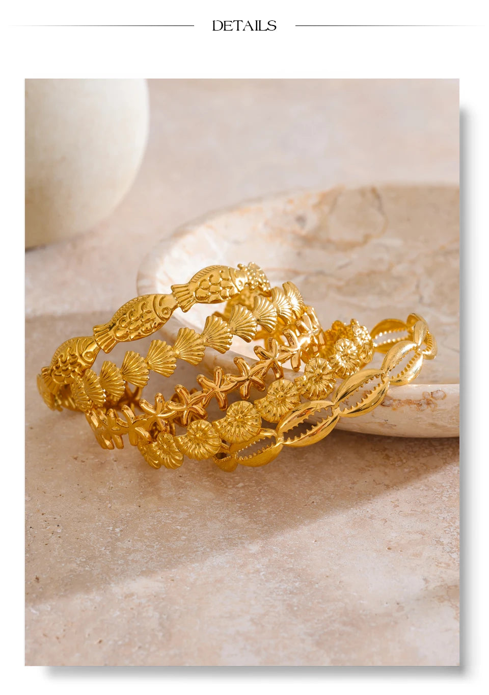 Ocean Series Sea Shell Cuff Bangle